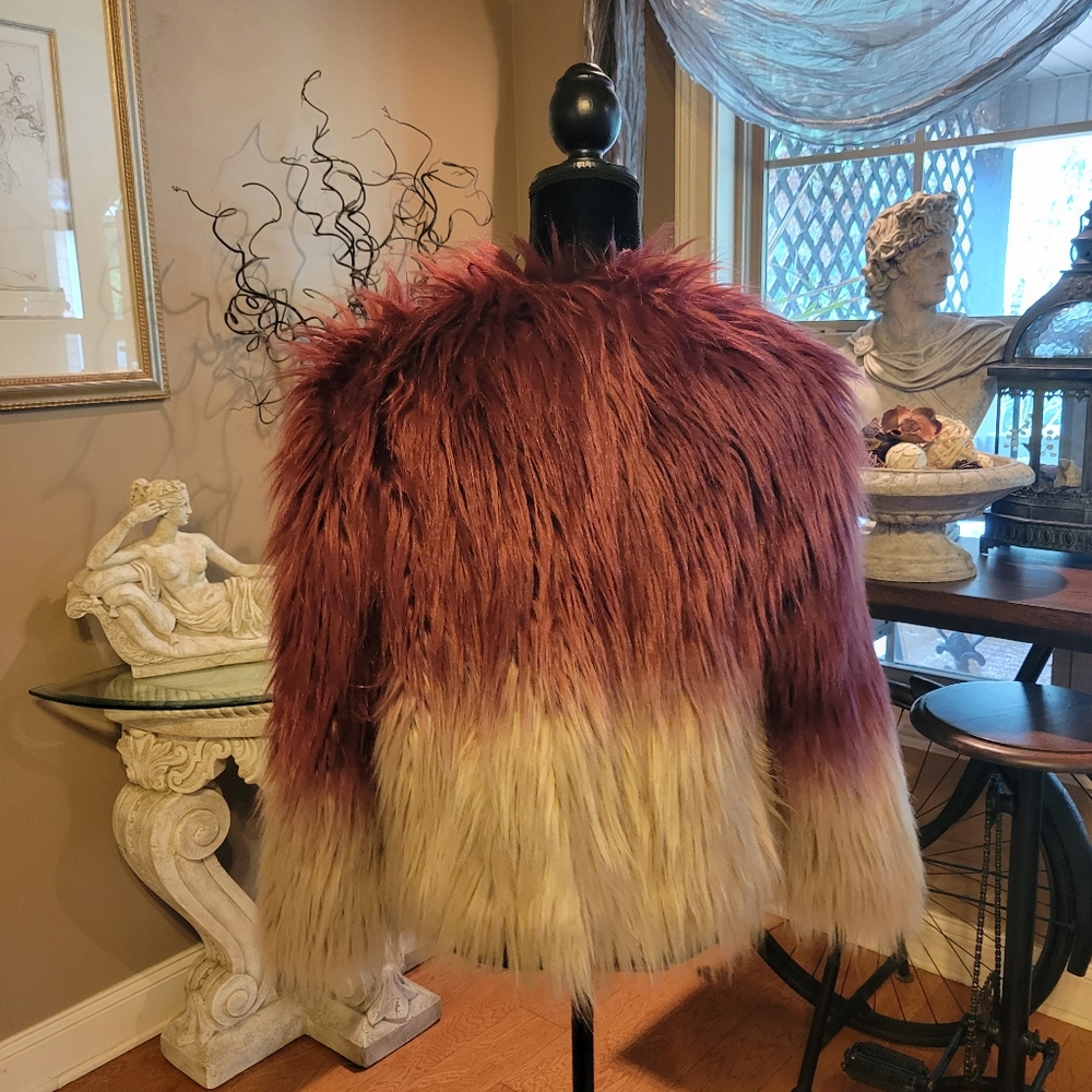 Bebe Ombre Faux Fur Coat - Picture 11 of 17